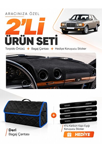 e-biz Mercedes W123 (1976-1985) Compatible Dashboard Cover + Leather Trunk Ba...
