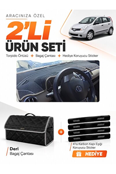 e-biz Nissan Note E11 (2005-2009) Compatible Torpedo Cover + Leather Trunk Ba...