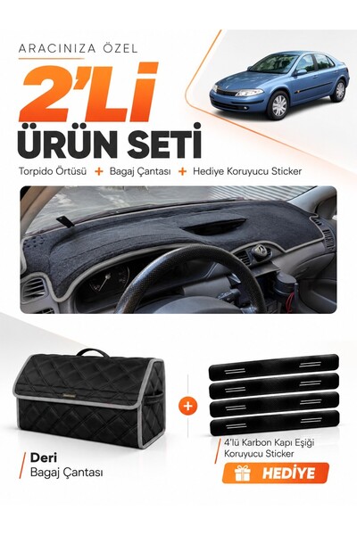 e-biz Renault Laguna 2 (2002-2005) Compatible Glove Box Cover + Leather Trunk...
