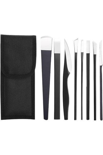 Yelajoy 8 PCS Pedicure Black Foot Care Tools Callus Remover Set