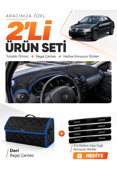 e-biz Daci̇a Logan (2009-2012) Compatible Torpedo Cover + Leather Luggage Bag...