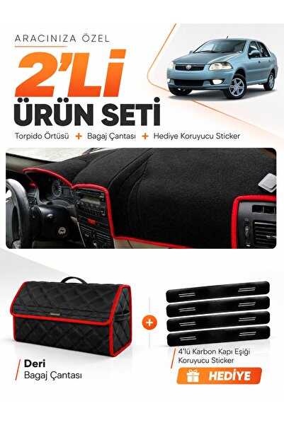 e-biz Fiat Si̇ena (2005-2012) Compatible Dashboard Cover + Leather Trunk Bag ...
