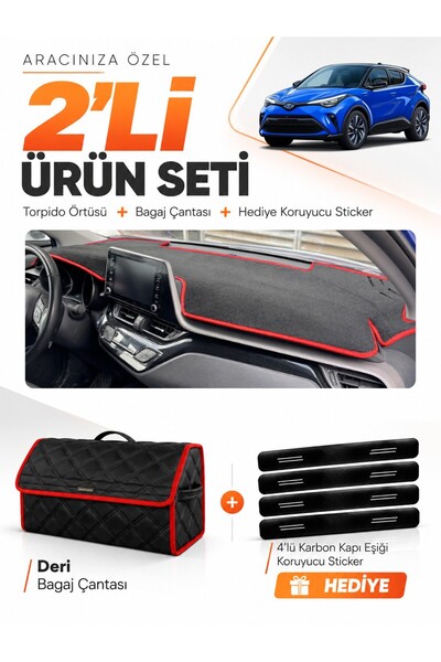 e-biz Toyota Chr (2016-2022) Compatible Dashboard Cover + Leather Trunk Bag +...