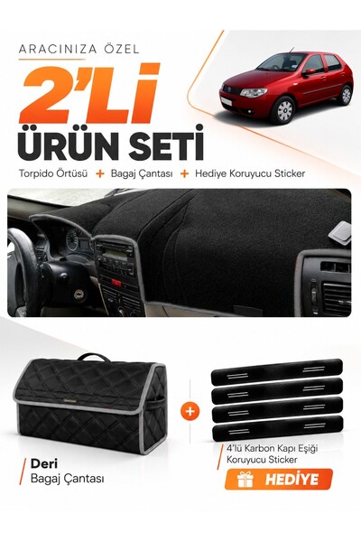 e-biz Fiat Palio (2005-2012) Compatible Dashboard Cover + Leather Trunk Bag +...