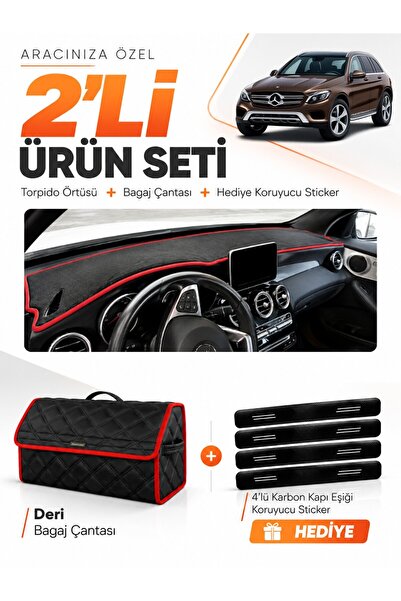 e-biz Mercedes Glc (2015-2020) Compatible Glove Box Cover + Leather Trunk Bag...