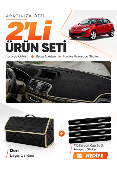 e-biz Renault Megane 3 Li̇f Ekran (2008-2015) Compatible Torpedo Cover + Leat...
