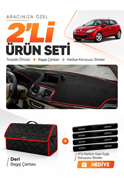 e-biz Renault Megane 3 Li̇f Ekran (2008-2015) Compatible Torpedo Cover + Leat...