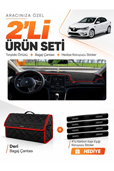 e-biz Renault Megane 4 (2016-2024) Compatible Glove Box Cover + Leather Trunk...