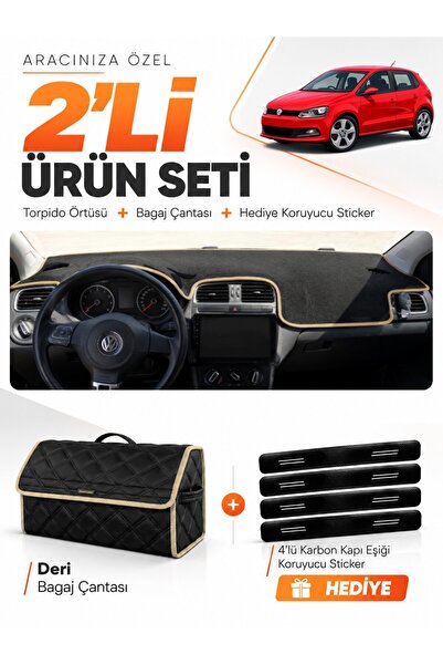 e-biz Volkswagen Polo (2009-2019) Compatible Dashboard Cover + Leather Trunk ...
