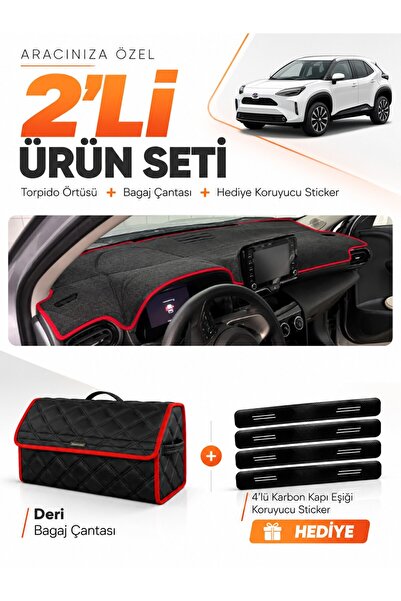 e-biz Toyota Yari̇s Cross (2022-2025) Compatible Dashboard Cover + Leather Tr...