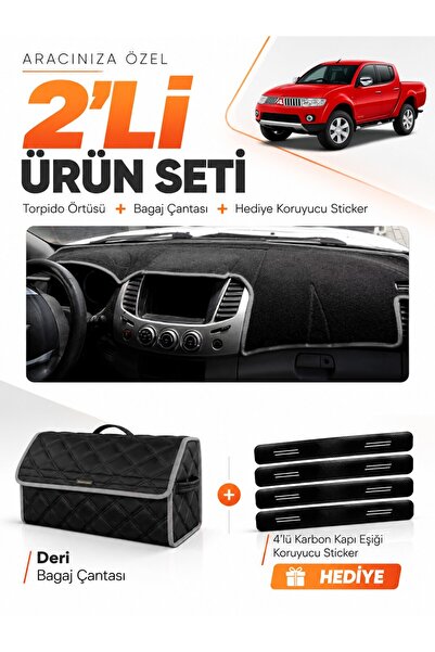 e-biz Mitsubishi L200 (2005-2015) Compatible Glove Box Cover + Leather Luggag...