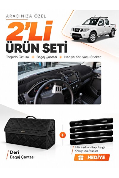 e-biz Nissan Navara (2005-2015) Compatible Glove Box Cover + Leather Trunk Ba...