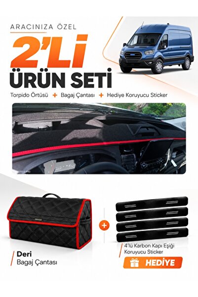e-biz Ford Transit Type 2 (2020-2025) Compatible Glove Box Cover + Leather Lu...