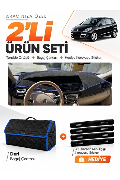 e-biz Renault Scenic 3 (2009-2016) Compatible Glove Box Cover + Leather Trunk...