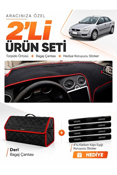 e-biz Ford Focus 2 (2005-2008) Compatible Dashboard Cover + Leather Trunk Bag...