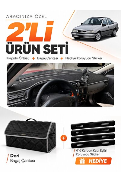 e-biz Glove Box Cover + Leather Trunk Bag + Sticker Set Compatible with Opel ...