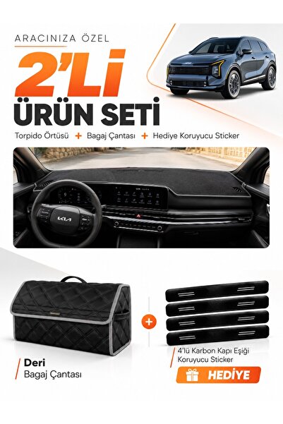 e-biz Kia Sportage (2025-Later) Compatible Torpedo Cover + Leather Trunk Bag ...
