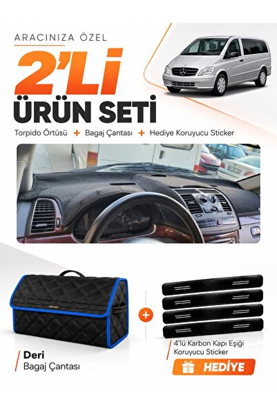 e-biz Mercedes Vi̇to W639 (2003-2014) Compatible Torpedo Cover + Leather Lugg...