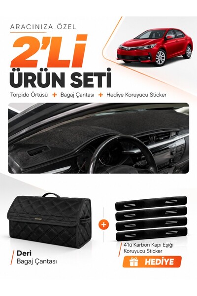 e-biz Toyota Corolla E170 (2012-2018) Compatible Dashboard Cover + Leather Tr...