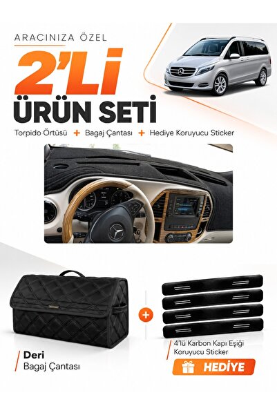 e-biz Mercedes Viano W447 (2014-Later) Compatible Torpedo Cover + Leather Lug...