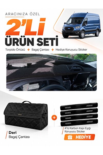 e-biz Ford Transit Type 2 (2020-2025) Compatible Glove Box Cover + Leather Lu...