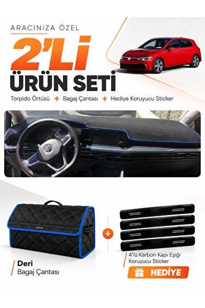 e-biz Volkswagen Golf 8 (2021-2025) Compatible Glove Box Cover + Leather Trun...