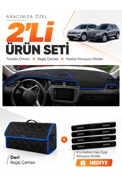 e-biz Volkswagen Tiguan (2016-2023) Compatible Dashboard Cover + Leather Trun...