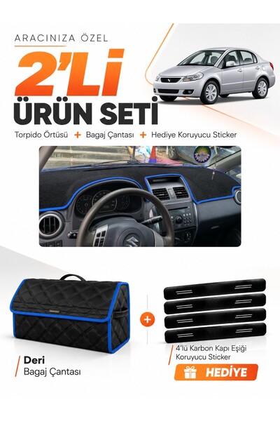 e-biz Suzuki Sx-4 (2006-2014) Compatible Dashboard Cover + Leather Trunk Bag ...