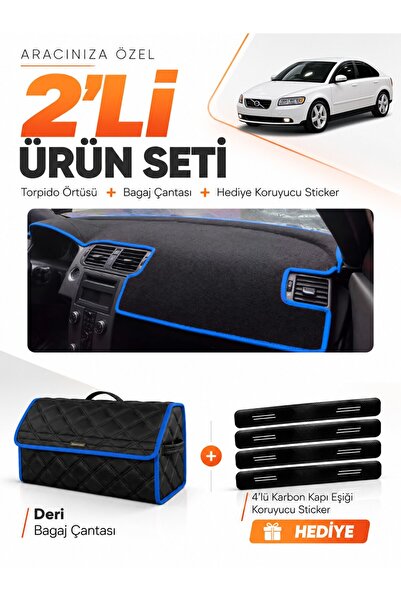 e-biz Volvo S40 (2008-2012) Compatible Glove Box Cover + Leather Trunk Bag + ...