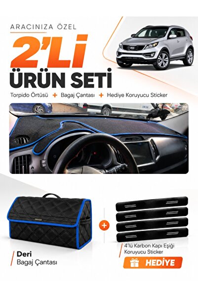 e-biz Kia Sportage (2010-2016) Compatible Torpedo Cover + Leather Luggage Bag...