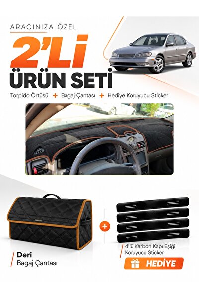 e-biz Infiniti İ30-İ35 (1998-2000) Compatible Torpedo Cover + Leather Luggage...