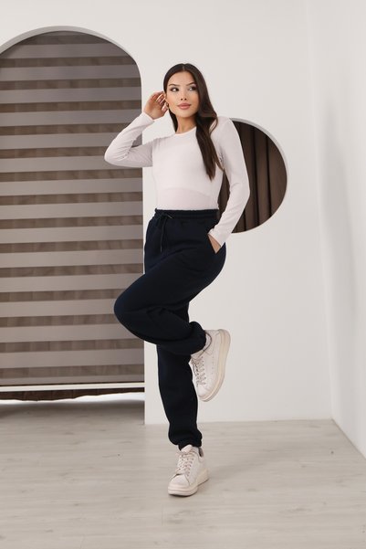 silarose Women's 3-Thread Cotton Sweatpants with Elastic Cuffs and Lace-Up Waist, Soft Textured