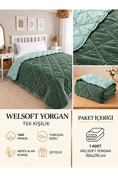 Tek Kişilik Welsoft Uyku Seti Peluş Yumuşak Çeyiz Seti (155x215cm Ölçülerinde)
