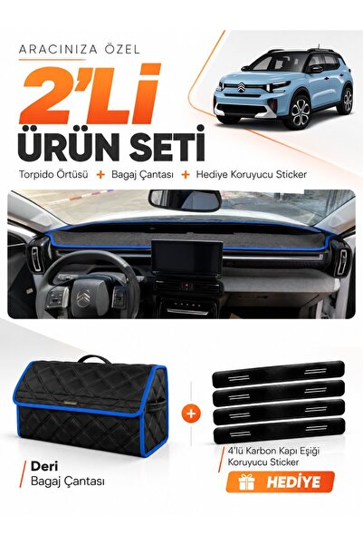 e-biz Ci̇troen C3 Ai̇rcross (2023-2026) Compatible Torpedo Cover + Leather Lu...