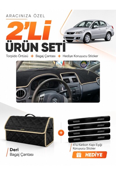 e-biz غطاء توربيدو متوافق مع سوزوكي SX-4 (2006-2014) + حقيبة أمتعة جلدية + مج...