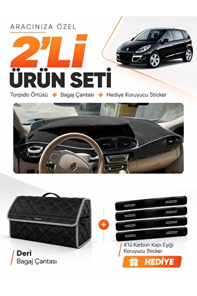 e-biz Renault Scenic 3 (2009-2016) Compatible Glove Box Cover + Leather Trunk...