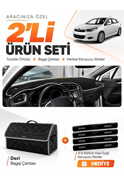 e-biz Citroen C4 (2011-2020) Compatible Dashboard Cover + Leather Trunk Bag +...