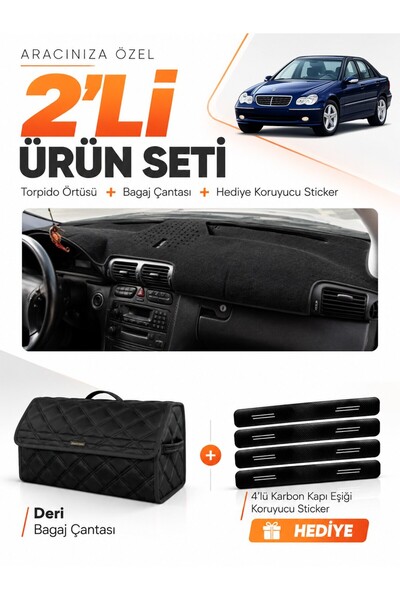e-biz Mercedes W203 C-Class (2000-2007) Compatible Glove Box Cover + Leather ...