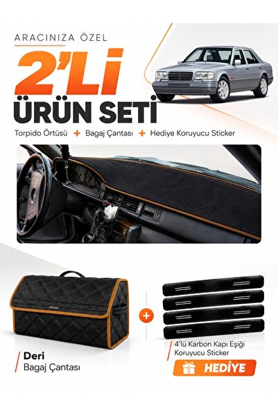 e-biz Mercedes W124 (1984-1995) Compatible Dashboard Cover + Leather Trunk Ba...