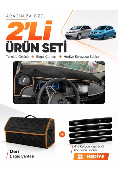 e-biz Renault Zoe (2012-2024) Compatible Dashboard Cover + Leather Trunk Bag ...