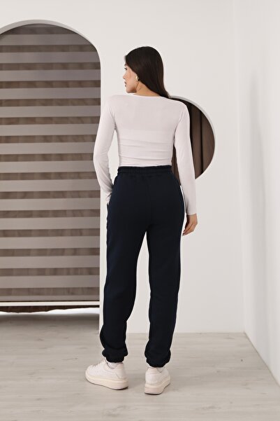 silarose Women's 3-Thread Cotton Sweatpants with Elastic Cuffs and Lace-Up Waist, Soft Textured