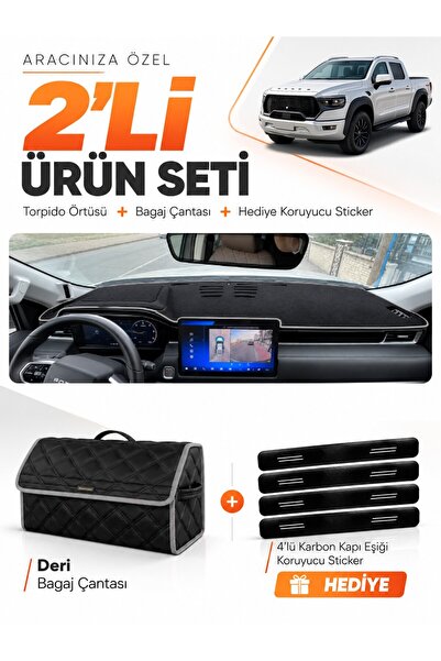 e-biz Foton Tunland V9 (2025-Later) Compatible Glove Box Cover + Leather Trun...