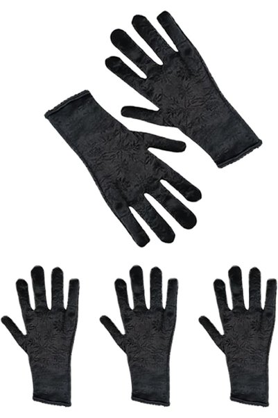 Generic Women Hand Gloves 3 Pairs for Hijab One Size Black, Luxury Women's Gl...