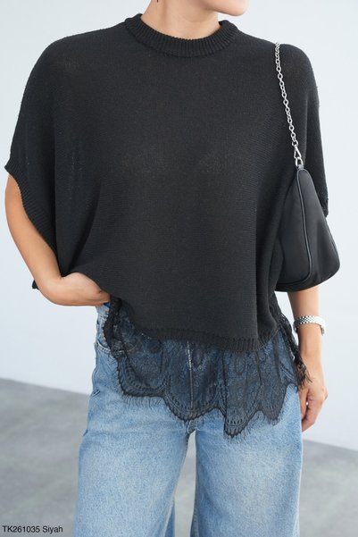 LİVATEX Knitwear Blouse Comfortable Fit Tulle