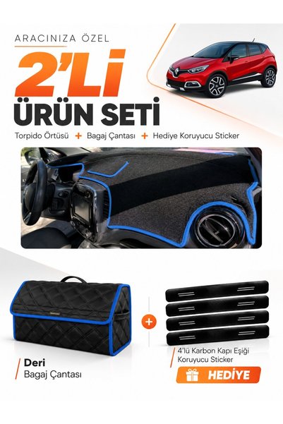 e-biz Glove Box Cover + Leather Luggage Bag + Sticker Set Renault Captur 1 (2...