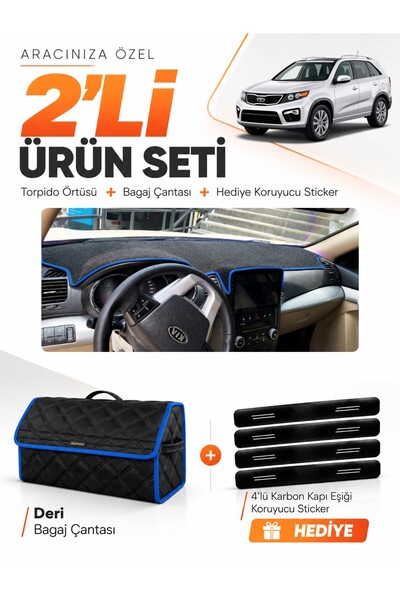 e-biz Kia Sorento (2009-2014) Compatible Torpedo Cover + Leather Trunk Bag + ...