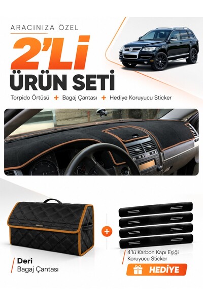 e-biz Volkswagen Touareg (2002-2010) Compatible Dashboard Cover + Leather Tru...