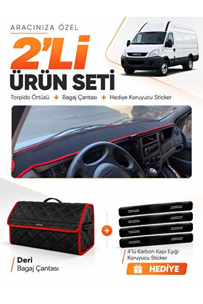e-biz Iveco Daily (2011-2014) Compatible Glove Box Cover + Leather Luggage Ba...