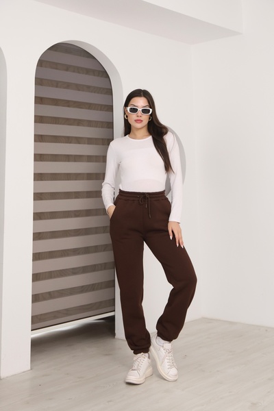 silarose Women's 3-Thread Cotton Sweatpants with Elastic Cuffs and Lace-Up Waist, Soft Textured