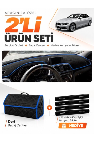 e-biz Bmw F30 (2010-2018) Compatible Dashboard Cover + Leather Trunk Bag + St...